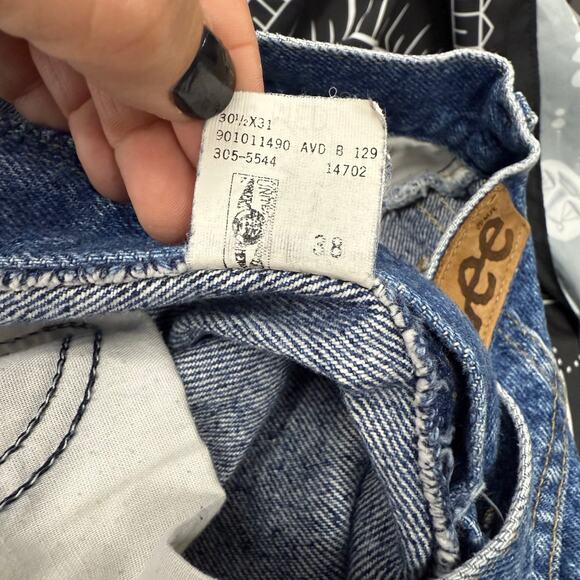 Vintage 80s Lee Jeans Women's 14 Med Barrel Taper Medium Wash USA Union Made - Picture 4 of 7